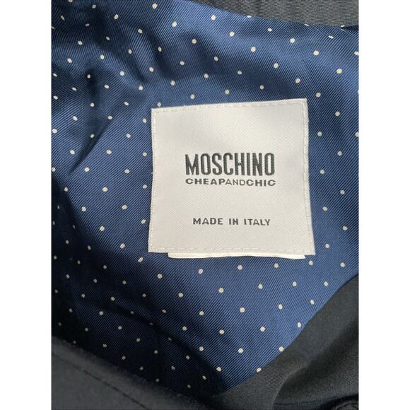 Love Moschino Cheap Chic Jacket Blazer Navy Black Lightweight Brass Button 8 M - Picture 7 of 7